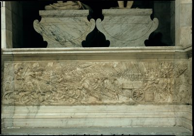 La Batalla de Marignano en 1515, de la tumba de Francisco I y Claudia de Francia, Duquesa de Bretaña, 1548-52 de Pierre Bontemps